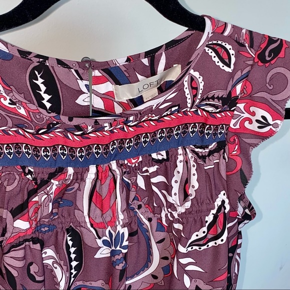 *Loft size XS purple paisley top - Picture 2 of 6